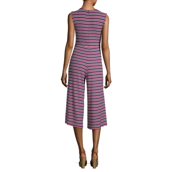 Striped sleeveless belted Jumpsuit - Picture 3 of 3